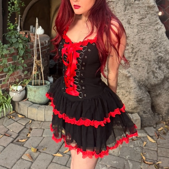 Sugar Thrillz Black and Red Mini Dress - Picture 2 of 3